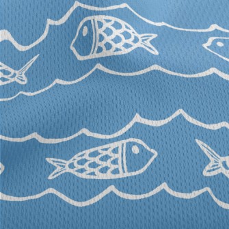 Striped Basket Fish Athletic Mesh Flat Back