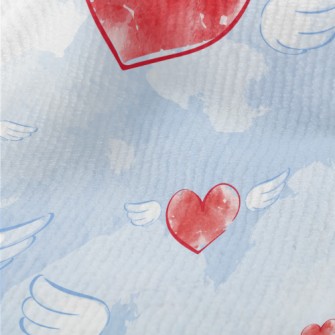 Watercolor Love Heart Wings Terry