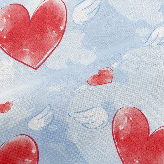 Watercolor Love Heart Wings Performance Linen