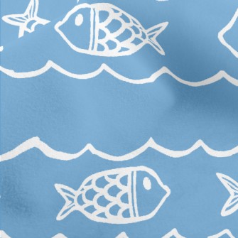 Striped Basket Fish Micro Fleece