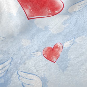 Watercolor Love Heart Wings Minky