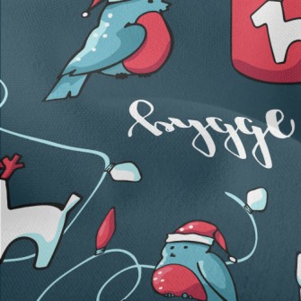 Christmas Bluebird Hot Cocoa Lightweight Performance Linen