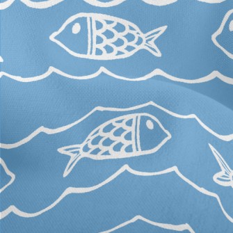 Striped Basket Fish Lightweight Performance Linen