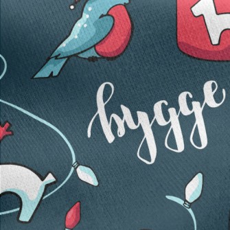 Christmas Bluebird Hot Cocoa Jersey Backed Fleece