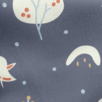 Forest Play Birds Jersey Backed Fleece