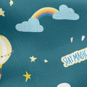 Fantasy Unicorn Castle Jersey Backed Fleece