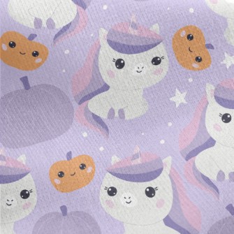 Elegant Unicorn Pumpkin Jersey Backed Fleece
