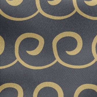 Curly Wavy Swirl Pattern Jersey Backed Fleece