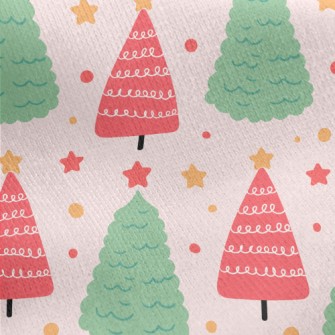 Cute Christmas Tree Jersey Backed Fleece