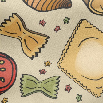 Variety Of Italian Pasta Jersey Backed Fleece