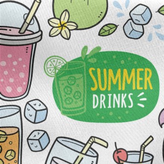 Summer Refreshing Fruit Drink Jersey Backed Fleece