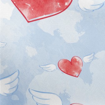 Watercolor Love Heart Wings Pongee