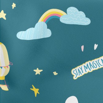 Fantasy Unicorn Castle Lightweight Cotton Poplin