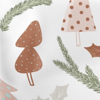 Christmas Tree Chocolate Lightweight Cotton Poplin