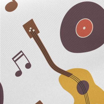Guitar Vinyl Records Midweight Cotton Poplin