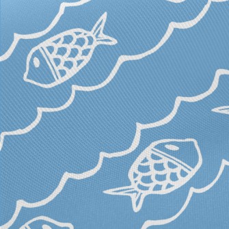 Striped Basket Fish Midweight Cotton Poplin