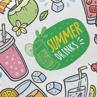 Summer Refreshing Fruit Drink Midweight Cotton Poplin