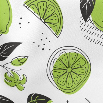 Sour Lemon Slices Lightweight Cotton Poplin