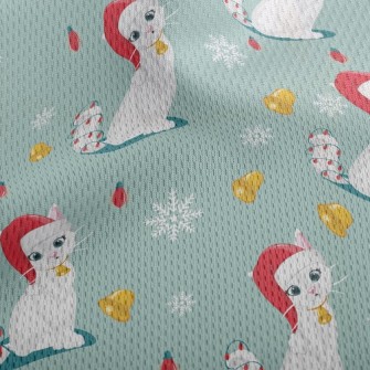 Beautiful Christmas Kitten Athletic Mesh Flat Back