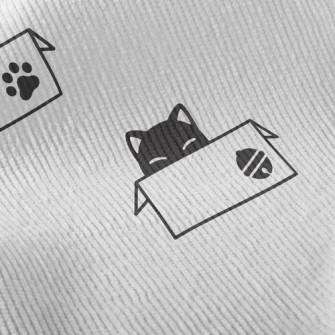 Cute Cardboard Box Cat Standard Corduroy