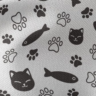 Smiling Cat Dried Fish Waterproof Canvas