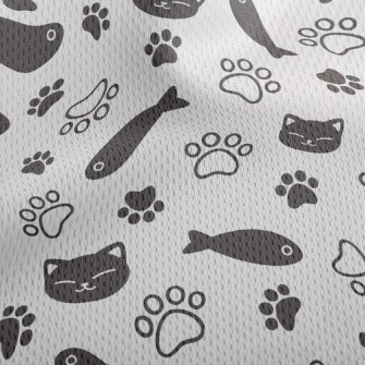 Smiling Cat Dried Fish Athletic Mesh Flat Back
