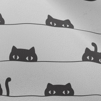 Peeping Black Cat With Big Eye Chiffon