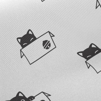 Cute Cardboard Box Cat Twill