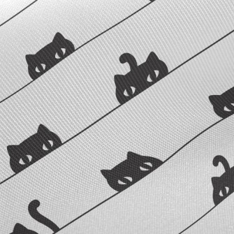 Peeping Black Cat With Big Eye Twill