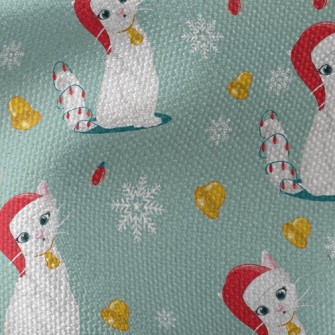 Beautiful Christmas Kitten Waterproof Canvas