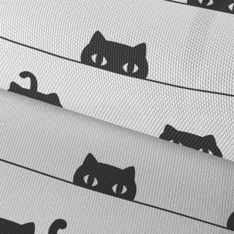 Peeping Black Cat With Big Eye Waterproof Oxford