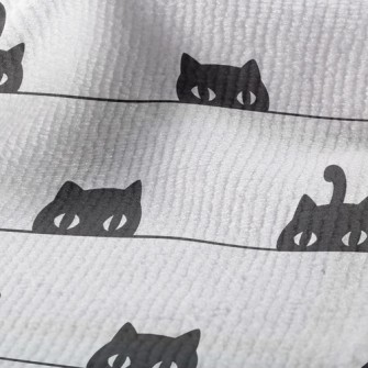 Peeping Black Cat With Big Eye Terry