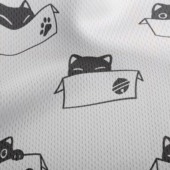 Cute Cardboard Box Cat Athletic Mesh Flat Back