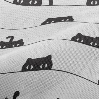 Peeping Black Cat With Big Eye Performance Linen