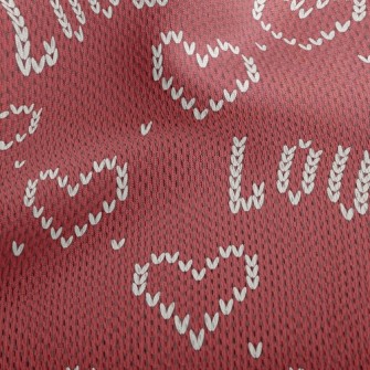 Knitted Style Heart Athletic Mesh Flat Back