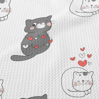 Couple Cats Who Like Each Othe Birdseye Piqué