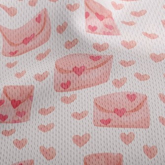 Pink Love Letter Athletic Mesh Flat Back