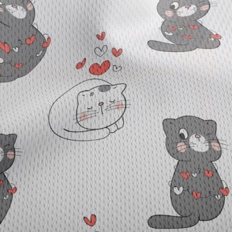 Couple Cats Who Like Each Othe Athletic Mesh Flat Back