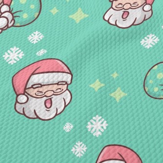 Santa Claus With Various Expre Birdseye Piqué