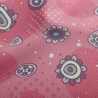 Childlike Cartoon Flowers Athletic Mesh Flat Back