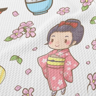 Kawaii Japanese Girl Birdseye Piqué