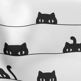 Peeping Black Cat With Big Eye Stretch Ponte