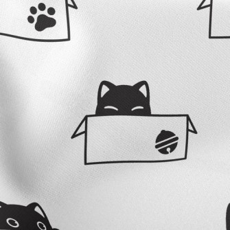 Cute Cardboard Box Cat Stretch Ponte