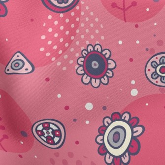 Childlike Cartoon Flowers Stretch Ponte