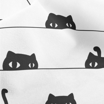 Peeping Black Cat With Big Eye Micro Fleece