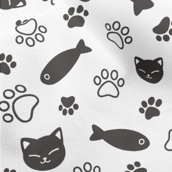 Smiling Cat Dried Fish Micro Fleece
