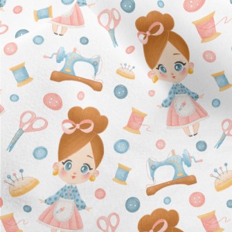 Cute Tailor Girl Micro Fleece