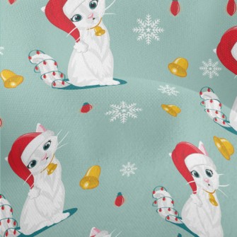 Beautiful Christmas Kitten Lightweight Performance Linen