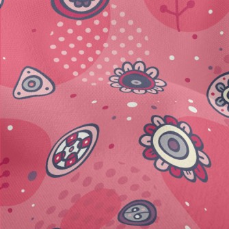 Childlike Cartoon Flowers Lightweight Performance Linen