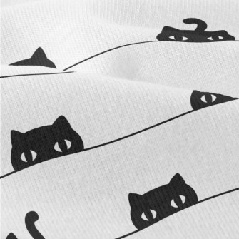 Peeping Black Cat With Big Eye Modern Jersey
